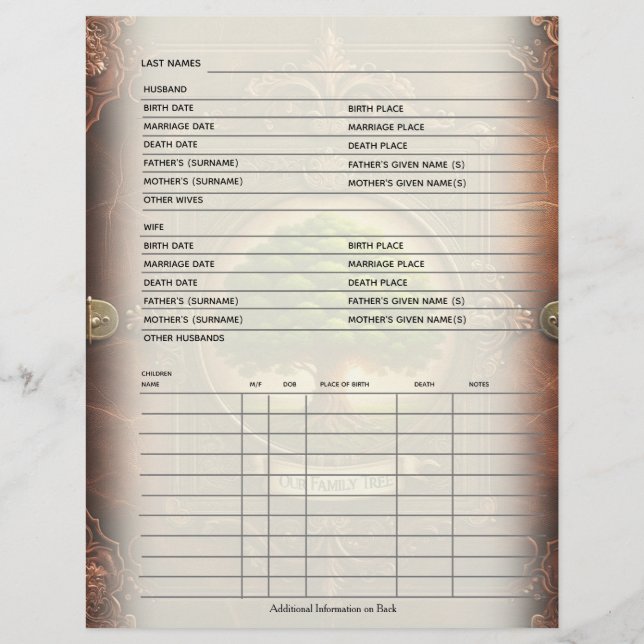 Family Records Genealogy Scrapbook (Front)