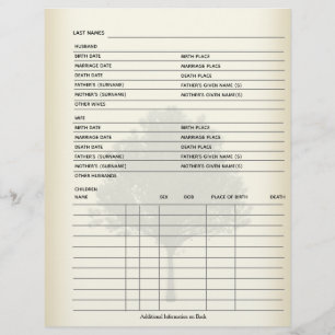 Family Records Genealogy Scrapbook