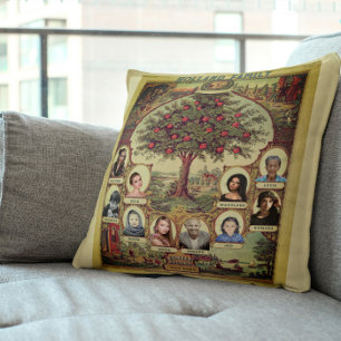 Family Records Tree Keepsake Throw Pillow