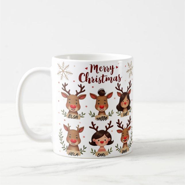 Family Reindeer Matching Mugs (Gauche)