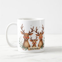 Family Reindeer Matching Mugs