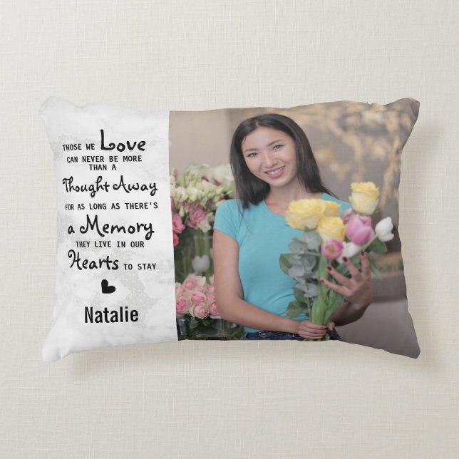 Family Remembrance Memorial Photo Accent Pillow (Front)