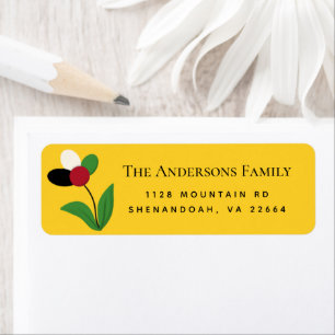 Family Return Address With Palestine Floral