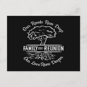 Family Reunion 2021 Family Tree Heart Roots Postcard