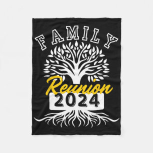 Family Reunion 2024 Attend Meeting Group Vintage Fleece Blanket