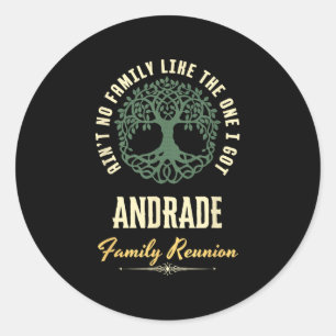 Family Reunion 2025 Matching Design - Andrade  Classic Round Sticker
