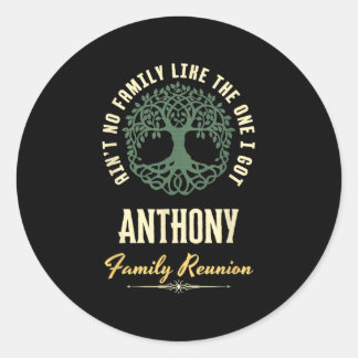 Family Reunion 2025 Matching Design - Anthony  Classic Round Sticker