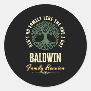 Family Reunion 2025 Matching Design - Baldwin  Classic Round Sticker
