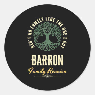 Family Reunion 2025 Matching Design - Barron  Classic Round Sticker