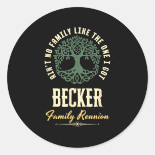 Family Reunion 2025 Matching Design - Becker Classic Round Sticker