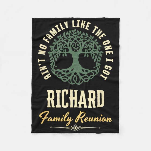 Family Reunion 2025 Matching Design - Richard  Fleece Blanket (Front)
