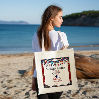Family Reunion 4th July Star Firecrackers Bunting Tote Bag