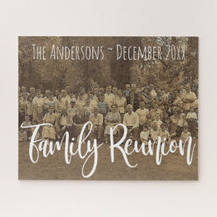 Family Reunion Add Name and Date Upload Photo Jigsaw Puzzle
