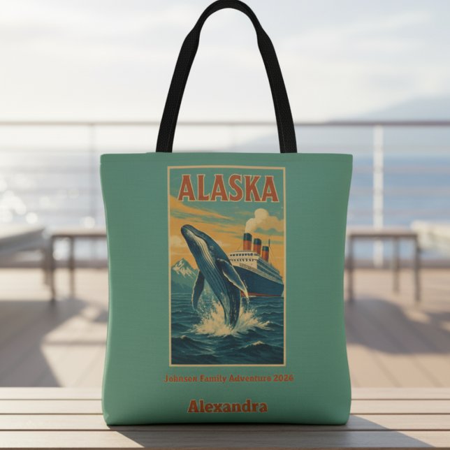 Family Reunion Alaska Whale Cruise Tote Bag (Alaska Family Reunion Personalized Tote Bag)