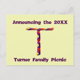 Family Reunion Announcement Colourful Letter T