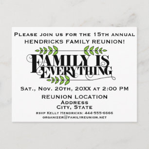 Family Reunion announcement Postcard