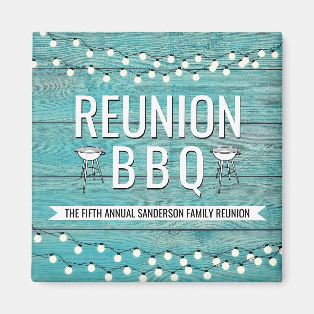Family Reunion Annual BBQ Barbecue Rustic Magnet (Front)