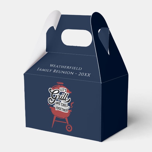 Family Reunion Annual BBQ Summer Backyard Party Favor Box (Front Side)