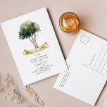Family Reunion Annual Gathering Announcement Postcard<br><div class="desc">Featuring a watercolor tree, this cute minimalist family reunion save the date card template is easy to customize and ready to add your yearly family gathering details for this year's meeting. You can click the "Personalize" button to edit and change the background colour to match the theme for this year...</div>