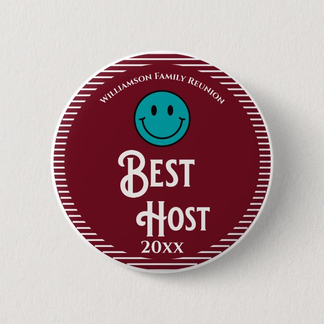 Family Reunion Award Best Host 2 Inch Round Button (Front)