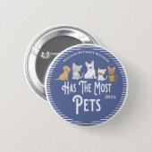 Family Reunion Award Has The Most Pets 2 Inch Round Button (Front & Back)