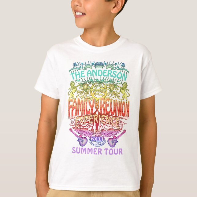 Family Reunion Band Retro 70s Concert Logo Neon T-Shirt (Front)