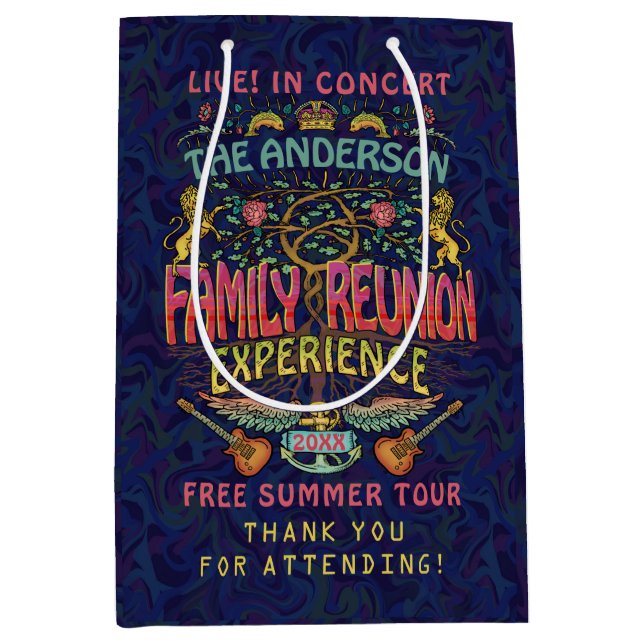 Family Reunion Band Retro 70s Concert Thank You Medium Gift Bag (Front)