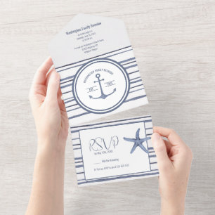 Family Reunion Beach Theme All In One Invitation