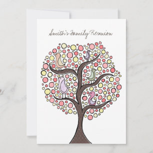 Family Reunion Bird Tree Custom Invitation