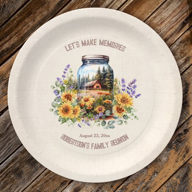 Family Reunion Birthday Forest Cabin  Paper Plate (Family Reunion Birthday Forest Cabin Paper Plates)