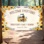 Family Reunion Birthday Forest Cabin Sunflower Banner<br><div class="desc">This unique banner with sunflowers are perfect for your next family reunion, birthday or any nature-themed event. Welcome your family and friends to a relaxing weekend of fun in the great outdoors at the cabin in the woods and make and preserve some summer memories. Easily personalize the text or leave...</div>