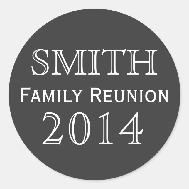 Family Reunion Black Background Classic Round Sticker (Front)