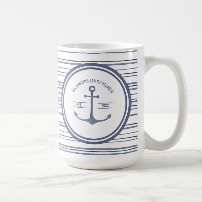 Family Reunion Blue Anchor  Coffee Mug (Right)