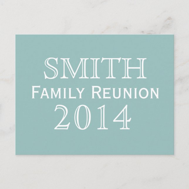 Family Reunion Blue Background Invitation Postcard (Front)