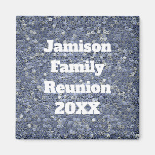Family Reunion Blue Gray Mosaic Tile Keepsake Magnet