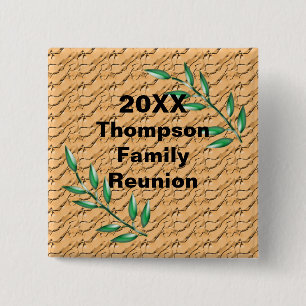 Family Reunion Branches Nature Theme Keepsake 2 Inch Square Button