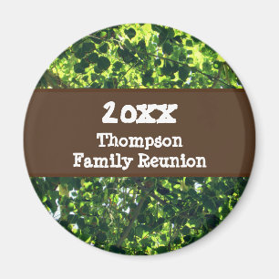 Family Reunion Bright Green Leaves Tall Tree Event Magnet