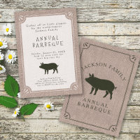 Family Reunion Brunch Rustic Farm Vintage Pig