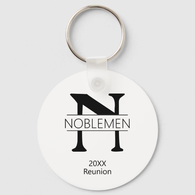 Family Reunion Button Monogram Keychain (Front)