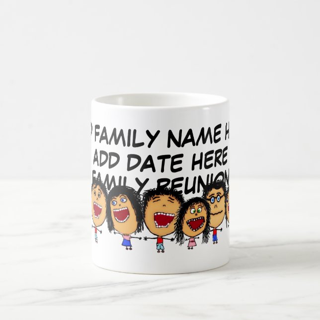Family Reunion Cartoon Coffee Mug (Center)