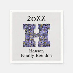 Family Reunion Cocktail Hour Letter H Monogram Napkin