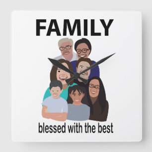 Family Reunion Cool Family Reunion  Square Wall Clock