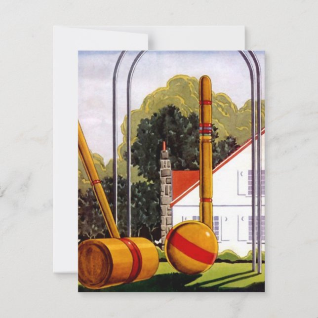 Family Reunion Croquet Lawn Casual Invitations (Front)