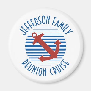 Family reunion cruise door magnet with anchor