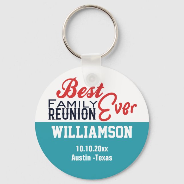 Family Reunion Cruise Keepsake Monogram Memento Keychain (Front)
