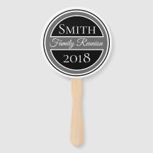 Family Reunion Custom Badge Black Grey Monogram