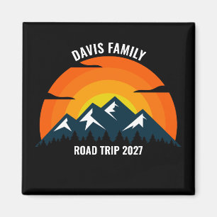 Family Reunion Custom Sunset Mountain Road Trip Magnet