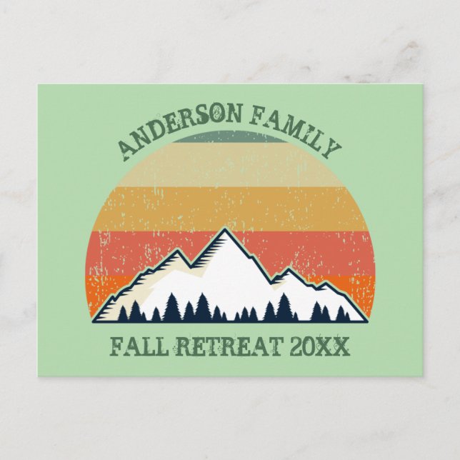 Family Reunion Custom Sunset Party Invitation Postcard (Front)