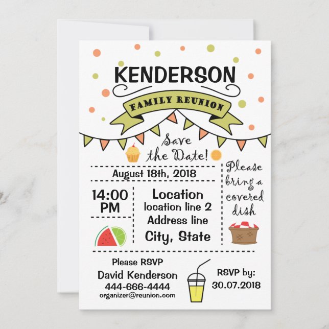 Family Reunion design Invitation (Front)