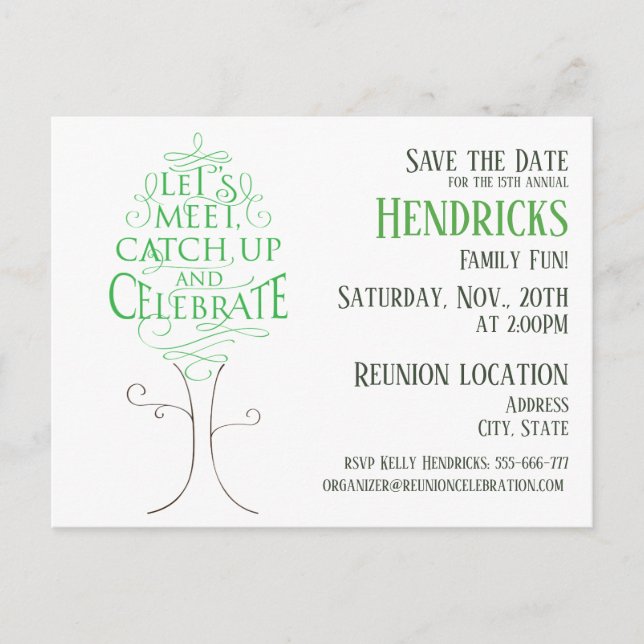 Family reunion design postcard (Front)